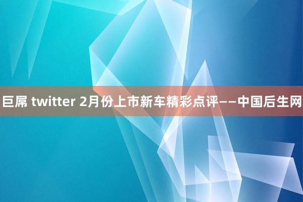 巨屌 twitter 2月份上市新车精彩点评——中国后生网