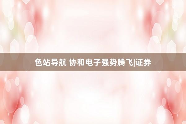 色站导航 协和电子强势腾飞|证券